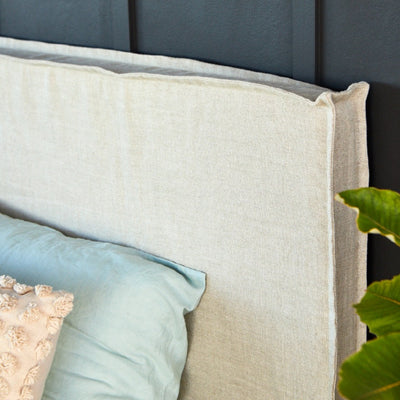 Linen Bedhead with Removable Slipcover Made in Australia by Create Estate